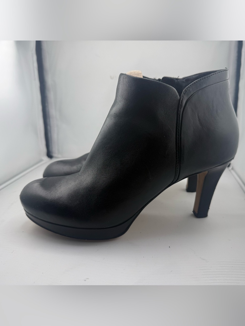 Clark’s bootie heel